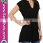 no moq lowest price t-shirt v-neck cotton black t-shirt dress women t-shirt 2016 summer