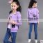 2016 children girls zip fleece hoodie sweatshirt