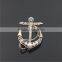 Wholesale gold plated brooch,pearl rhinstone brooch,anchor brooch