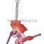 2d custom shaped soft pvc keychain, printed cartoon key chain