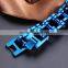 Fashion Men Stainless Steel Motorcycle Bike Chain Blue color motorcycle chain bracelet