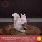 2016 New Design Unpainted Ceramic White Squirrel Figurines For Garden Ornament,