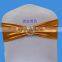 Factory Manufacturer Purple Metallic Chair Band with White Buckle Wedding Decorative