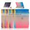 Free sample universal smart flip colour 3 folios design gradient changing colours tablet case for apple iPad