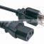 PVC material reasonable price american 3 pin plug for wholesales