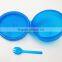 Food Grade Plastic Kids Round Lunch Box with Fork