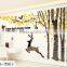 Forest tree deer crystal acrylic 3D three-dimensional wall stickers living room sofa bedroom TV background wall decoration stick