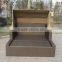 Flat Rattan Square Daybed Lounge Sunbed Canopy Covered