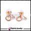 Luxury Zircon Crystal Stud Earrings Rose Gold Plated Jewelry for Women