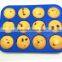 100% BPA free 12 Cavities Silicone Muffin Pan Baking Cup