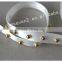 Newest Fashional 1cm Width Polyester Lace Ribbon With Metal Beads