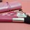 7pcs made of Syethetic Hair with PU Leather Roll Pouch (Pink) Brush Set