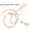 Genuine HOCO MFI USB Cable for iPhone 6S Plus iPad iPod Nylon Wooven 100cm 2.4A High Speed Charge Data Sync Metal Cable