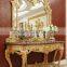 Italian Wood Carving Gilded Console Table With Mirror/ Living Room Exquisite Vivid Solid Wood Carved Console Table