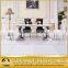 french style marble top stainless steel 8 seaters dining table set