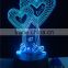 2017 Amazing Valentine's Gift Romantic night light acrylic 3d led lamp