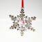 14K gold Plated Metal Xmas star shape snowflake ornament with pink crystals from Swarovski