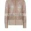 Lady New Fashion Jacket 95% Polyester 5% Elastane Casual Zipper Cuffed Hem Lace Bomber Jacket