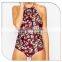 OEM service halter backless floral print women swim wear
