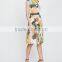 Guangzhou Fashion Clothing OEM Multicolor Knee Length Cottton Sleeveless Dress With Self Tie