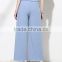 The new model design fashion ladies elegant belt wide-legged pants palazzo trousers for women