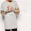 OEM Mens Gray Soft And Thin Plain Long Length T-shirts
