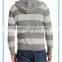 Men's long sleeve stripe fleece zipper up hoodie