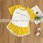 2017 Bulk wholesale girls summer clothing set raglan sleeve t shirt and shorts sports style suits