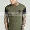 95% Cotton 5% Elastane Men's Longline T-Shirt Contrast Short Sleeve Curved Hem T Shirt Long Drop T Shirt With Round Bottom