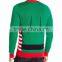 Men Green Sweater Faux-Muscle Pattern Christmas Sweater