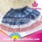 Latest Korean stripe bowknot children demin jeans skirts