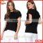 Wholesale Crew Neck Rolled Cuffs Cotton t Shirt Women t Shirts