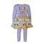 2017 Yawoo new designs girls gray cotton embroidery top match icing leggings fall boutique outfits