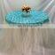 Tiffany Blue Rosette with White Tulle Wedding Table Skirting Designs