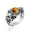 Vintage Silver Rock Men Titanium Ring