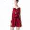 Sleeveless Spaghetti Strap Ladies’ Red Jumpsuit