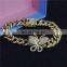 Hiphop Ladies butterfly diamond bracelet Girl Women Gold Silver Pink Bracelet Female boutique jewels party wear gift