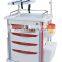 Medical Hospital Furniture Abs Emergency Medical Trolley for Hospital Usage Medicine Trolley Cart