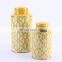 Modern New Chinese Style Ceramic Vase With Lid Yellow Design Porcelain For Home Decoration