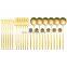Factory Supply Quality Portable silver Gradient Royal Gold 24pcs Stainless Steel Cutlery Set