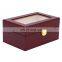 Custom high quality wood luxury three-compartment watch case