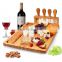 Professional Factory Oval Bamboo Cheese Board with 4 knives