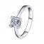 S925 Silver Square Center Stone Zircon Ring Ladies Ring