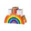 Rainbow Acrylic Pen Holder 5 Compartments Desk Pen Organizer for School Home