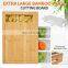 Large Size Organic Bamboo cutting board 4 Tray Plastic Drawers Chopping Board With containers Compartment Storage Bamboo Lids