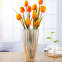 Gold Vertical Glass Vase Home Decoration Desktop Flower Container For Christmas Party