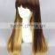 High Quality 65cm Medium Long Straight Blond&Gold Mixed Lolita Wig Synthetic Anime Wig Cosplay Hair Wig Party Wig