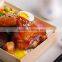 Natural wooden bark box wood fast food box wholesale