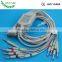 One-Piece 10 Lead ECG Cable with Leadwire, Snap, AHA, Compatible,TPU