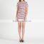 Latest fashion round neck colorful designed stripes/color pencil skirt